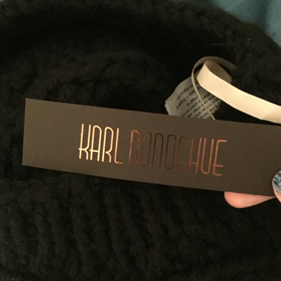 Karl Donoghue Black wool and shearling Beanie - Picture 3 of 6